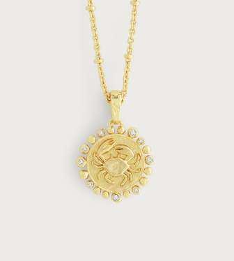 Zodiac Pendant Necklace, Cancer (removeable)