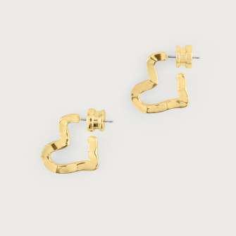 K GOLD PLATED BRASS, CZ STONES Heart Station Bracelet