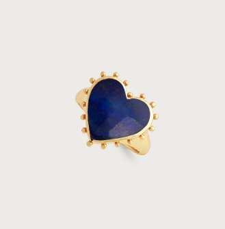 CHAIN 48.2cm L, PENDANT 2cm W X 2cm L Heart Stone Necklace, Lapis