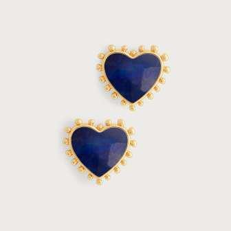 CHAIN 48.2cm L, PENDANT 2cm W X 2cm L Heart Stone Stud Earrings, Rose Quartz