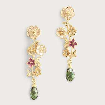 RING SIZE: 5, 6, 7, 8 Wildflowers Stone Earrings