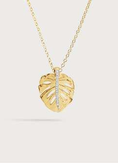 1.52cm W Monstera Small Palm Pendant