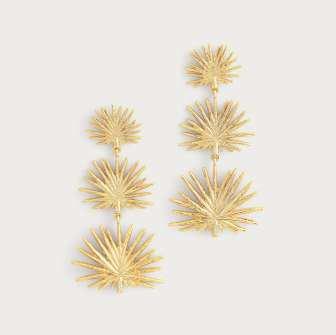 1.27cm W Triple Palm Earrings (Small)