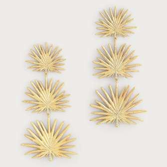 6cm L X 3.5cm W Triple Palm Earrings (Large)
