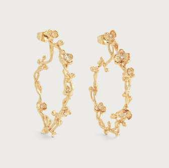 Orchid Gold Hoop Earrings