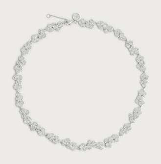Orchid Pavé Necklace, Sterling Silver (White)