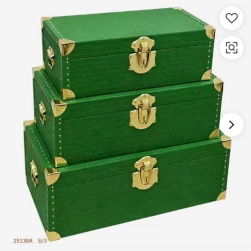 Emerald & Gold Trunk Set (S/3)