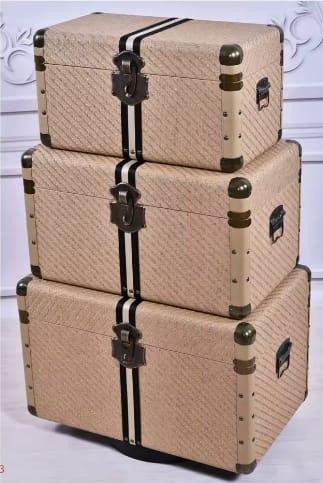 Herringbone Racing Stripe Trunk Set (S/3)