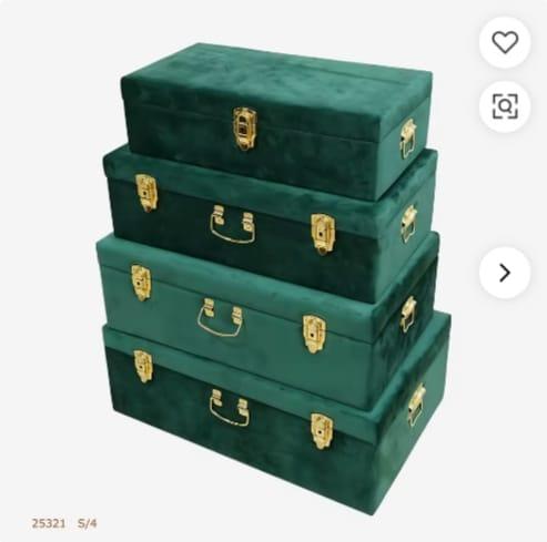 Velvet Emerald Trunk Set (S/4)