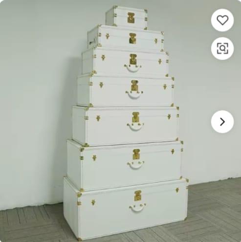 White & Gold Trunk Set (S/7)