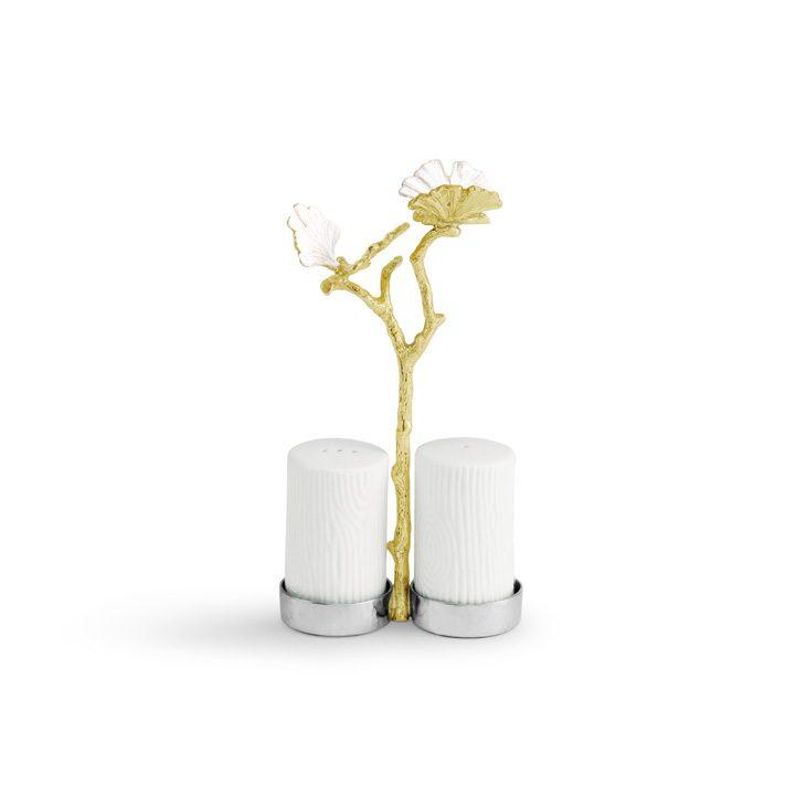 Butterfly Ginkgo Gold Salt & Pepper Shaker