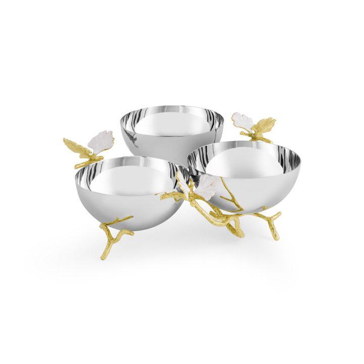 Butterfly Ginkgo Gold Double Dish