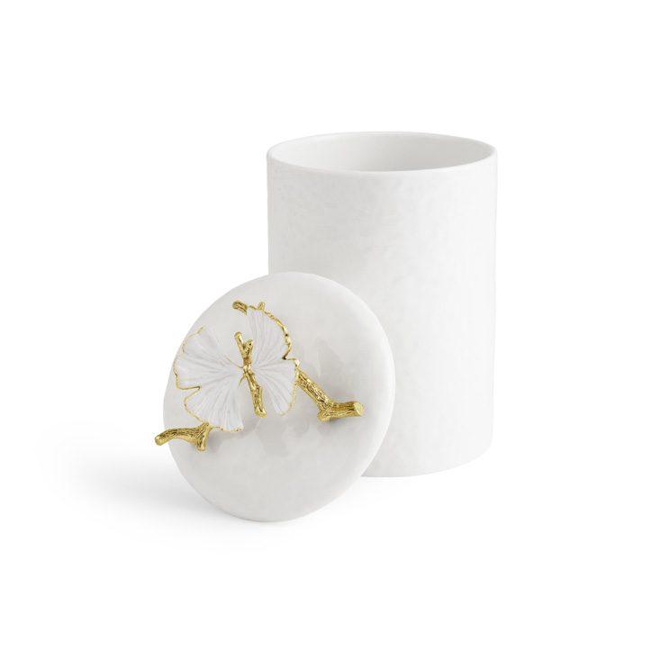 Butterfly Ginkgo Gold Porcelain Medium Canister