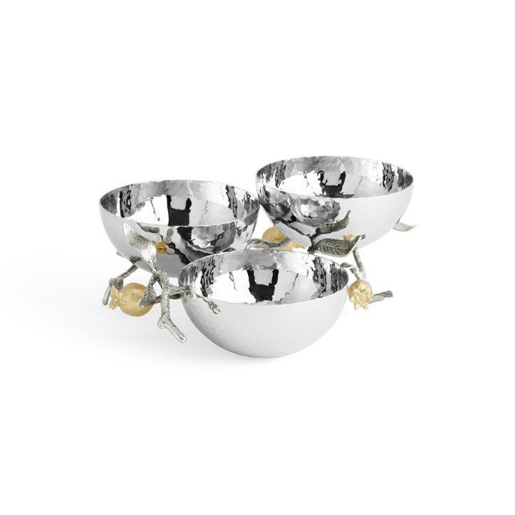 Goldplate 24K Pomegranate Silver & Gold Serving Bowl