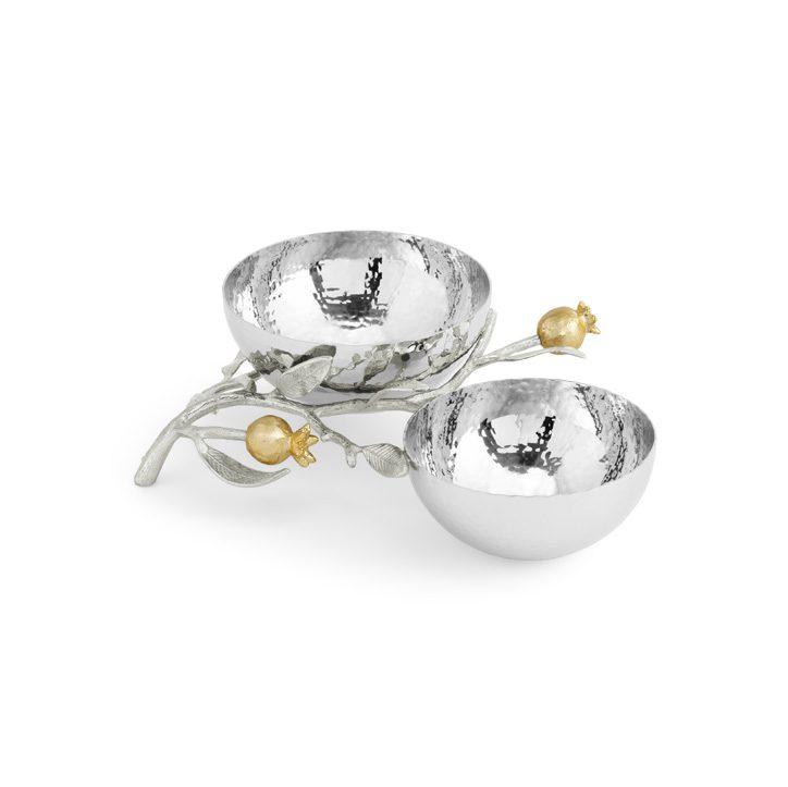 Goldplate 24K Pomegranate Silver & Gold Triple Bowl