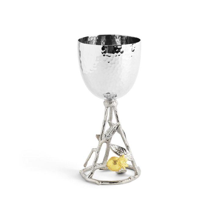 Pomegranate Silver & Gold Kiddush Cup
