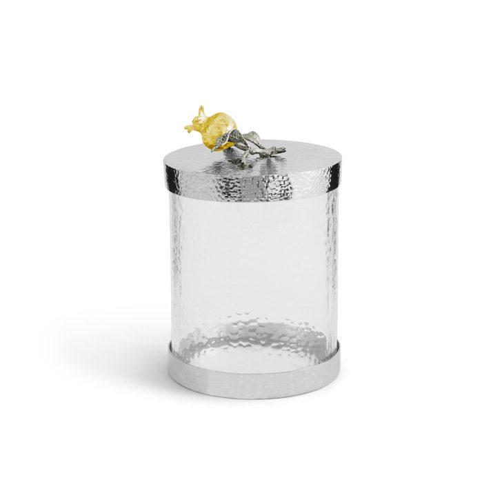 Goldplate 24K Pomegranate Silver & Gold Extra Small Can - ister
