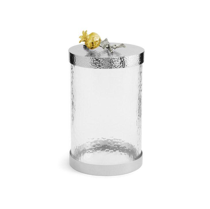 Pomegranate Silver & Gold Medium Canister