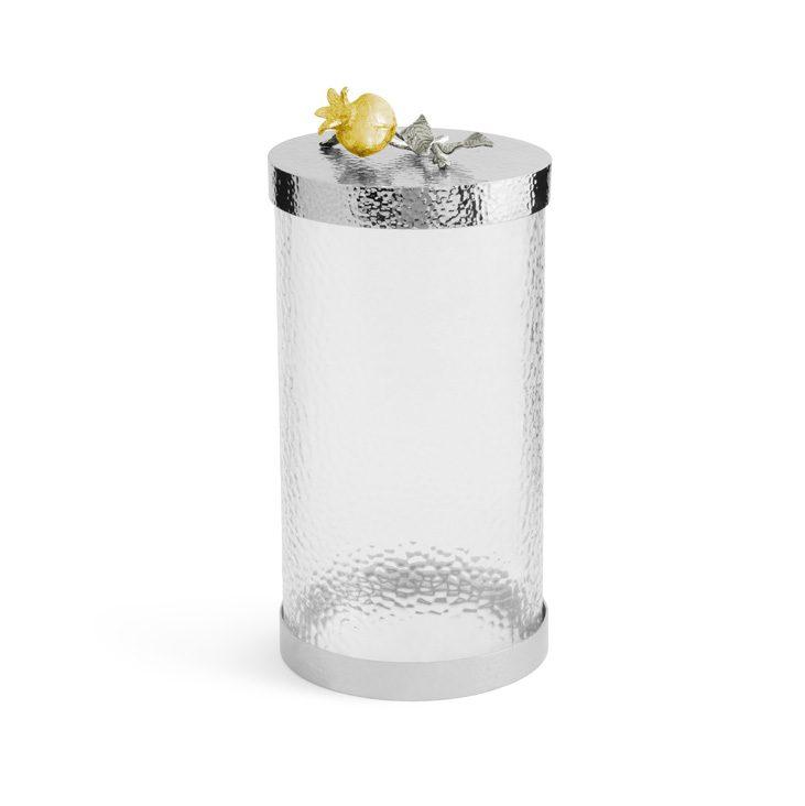 Pomegranate Silver & Gold Large Canister