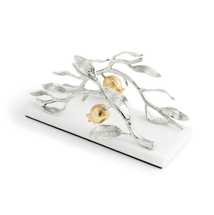 Pomegranate Silver & Gold Vertical Napkin Holder