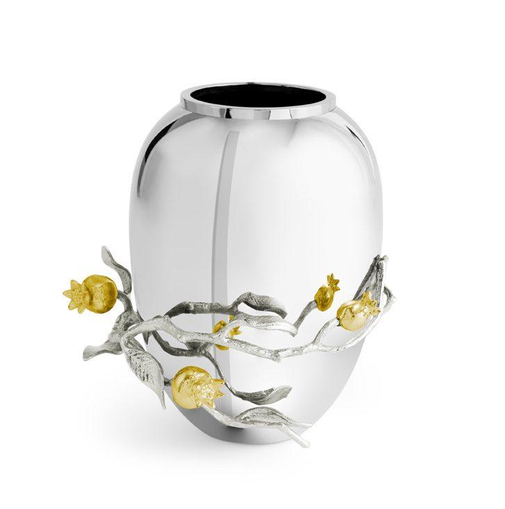 Goldplate 24K Pomegranate Silver & Gold Medium Vase