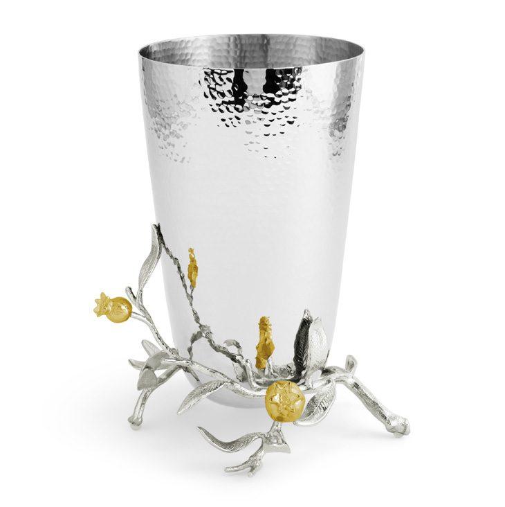 Goldplate 24K Pomegranate Silver & Gold Vase