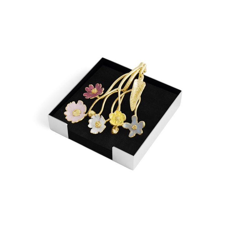 Glass Wildflowers Cocktail Napkin Holder