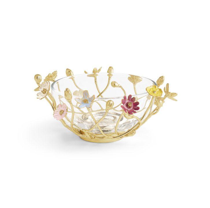 Enamel Wildflowers Small Glass Bowl