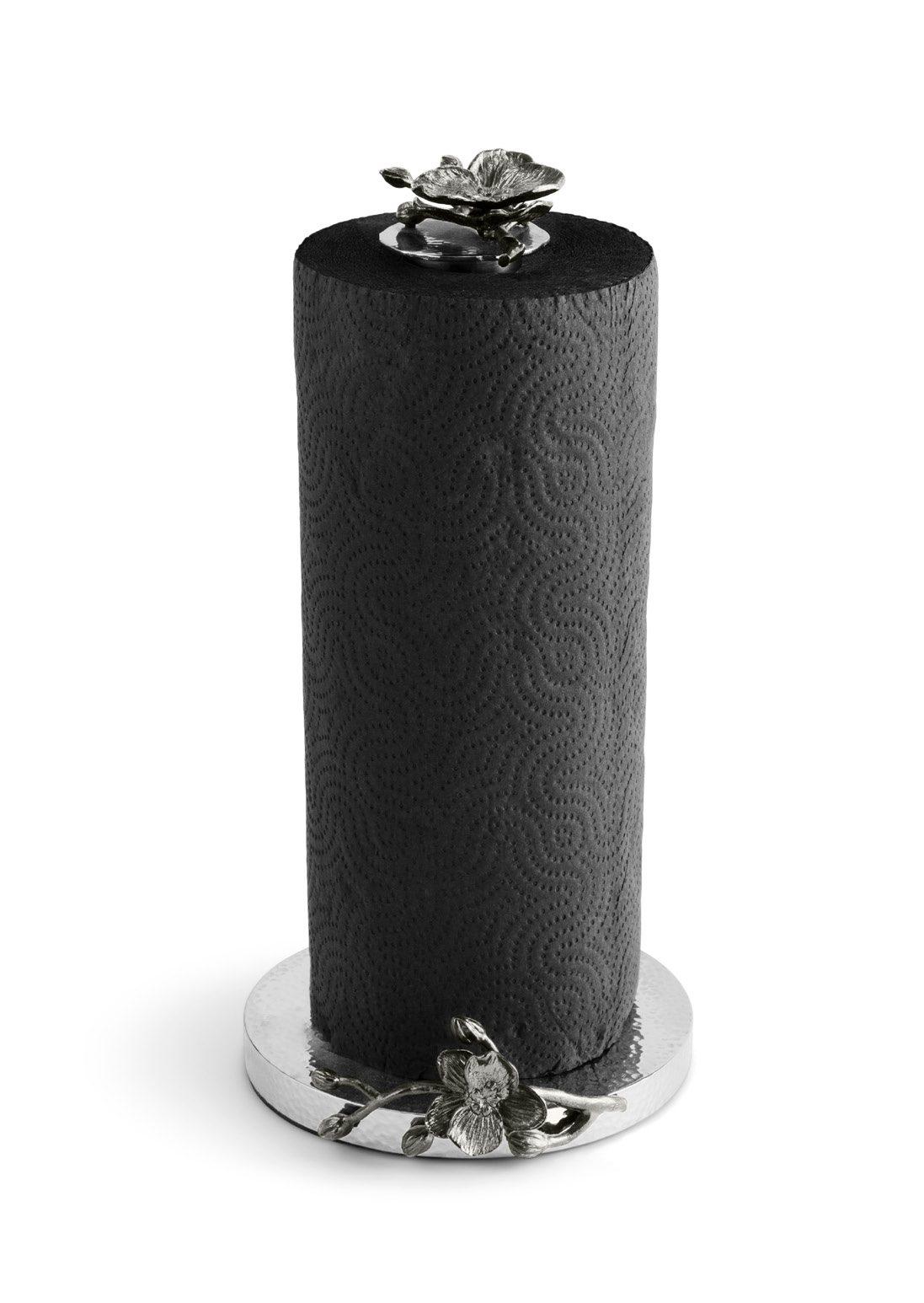 Glass Black Orchid Paper Towel Holder