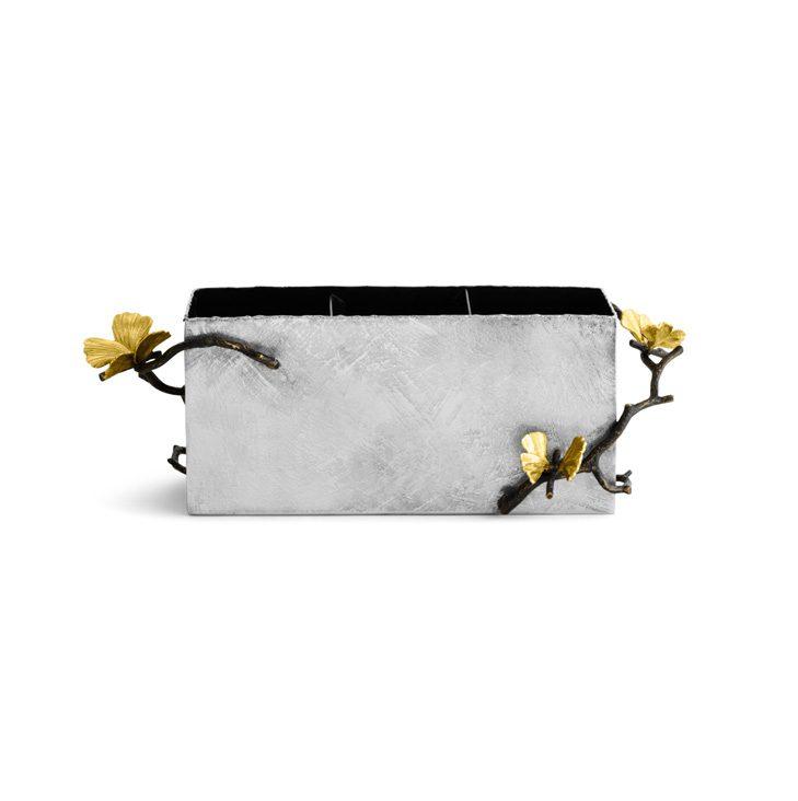 Glass Butterfly Ginkgo Cutlery Caddy