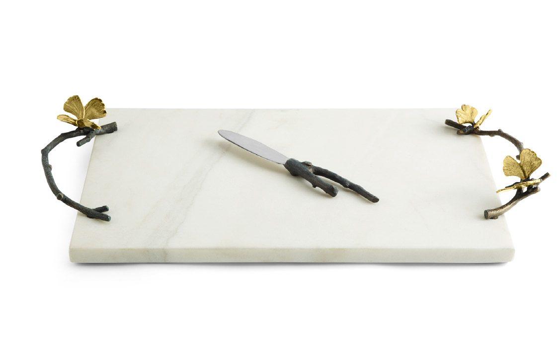 Butterfly Ginkgo Cheese Board w/ Knife