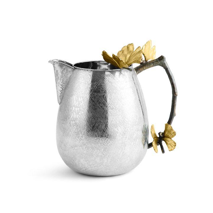 Brass Butterfly Ginkgo Pitcher