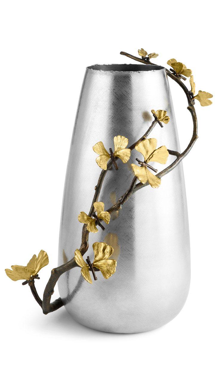 Butterfly Ginkgo Centerpiece Vase