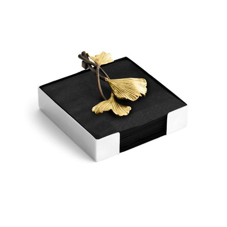 Golden Ginkgo Cocktail Napkin Holder