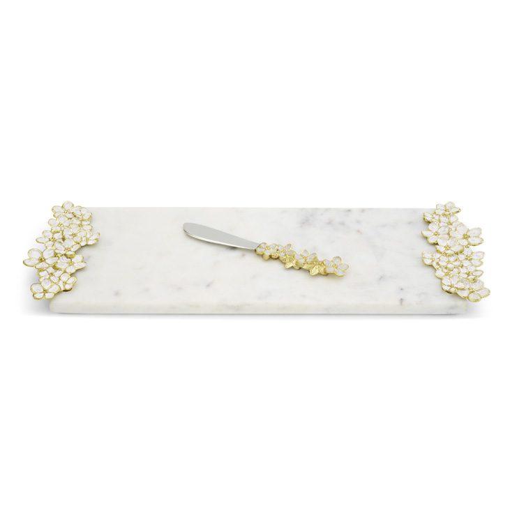 Cherry Blossom Small Cheese Board w/ Knife