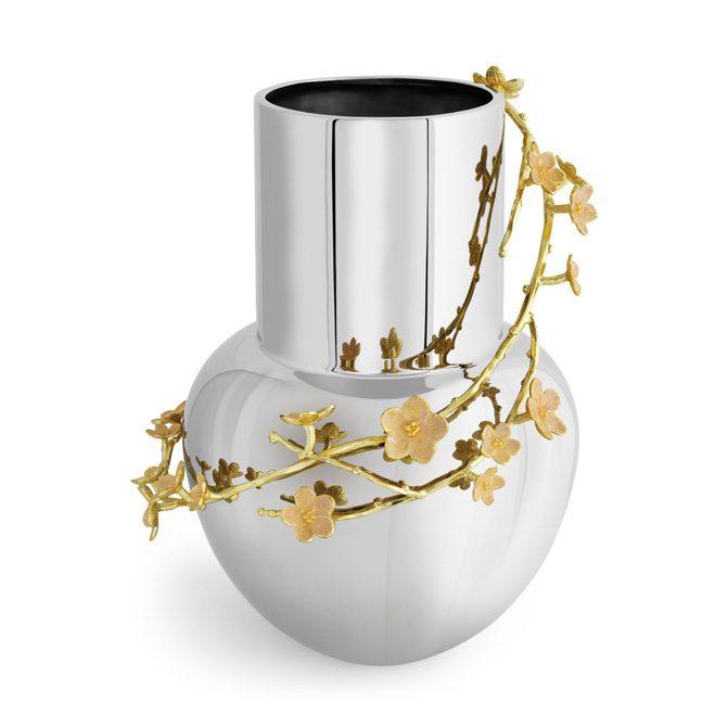 Pink Enamel Cherry Blossom Large Vase