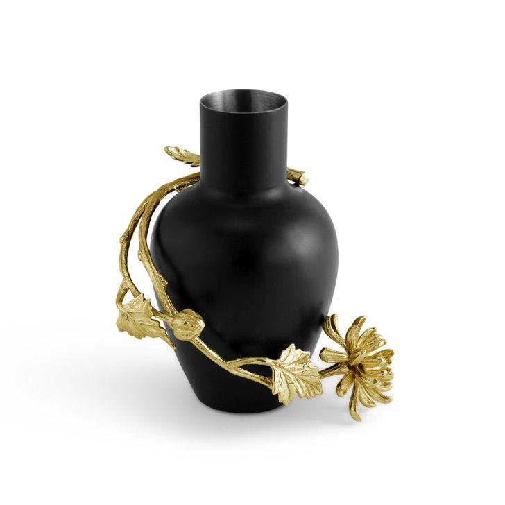Black Powdercoat Dahlia Bud Vase