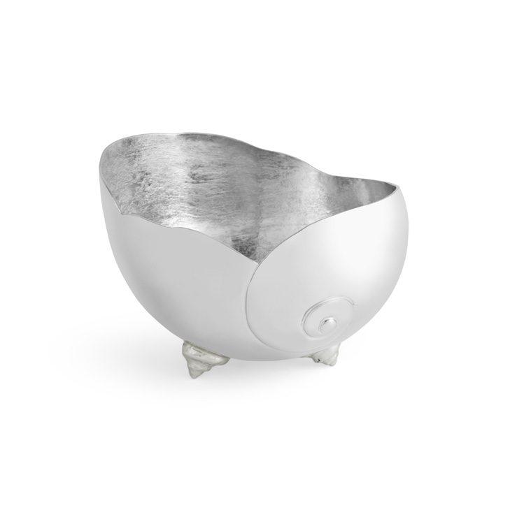 Grey Sand Washed Enamel Ocean Reef Medium Moon Shell Bowl