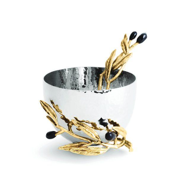 Olive Branch Nut Dish w/ Spoon