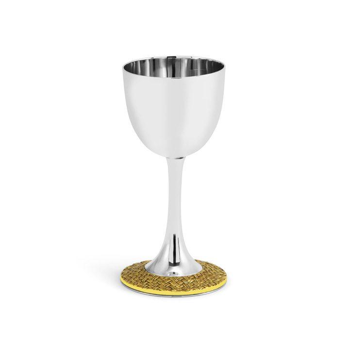 Antique Goldtone Palm Kiddush Cup