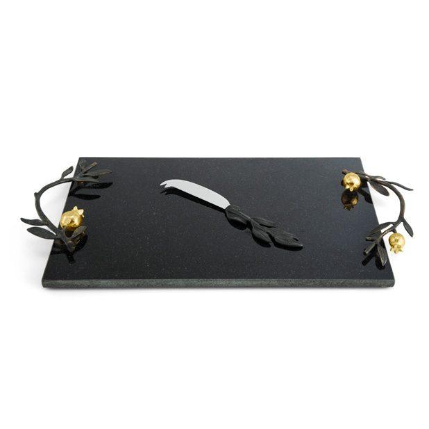 Goldplate 24K Pomegranate Cheese Board w/ Knife