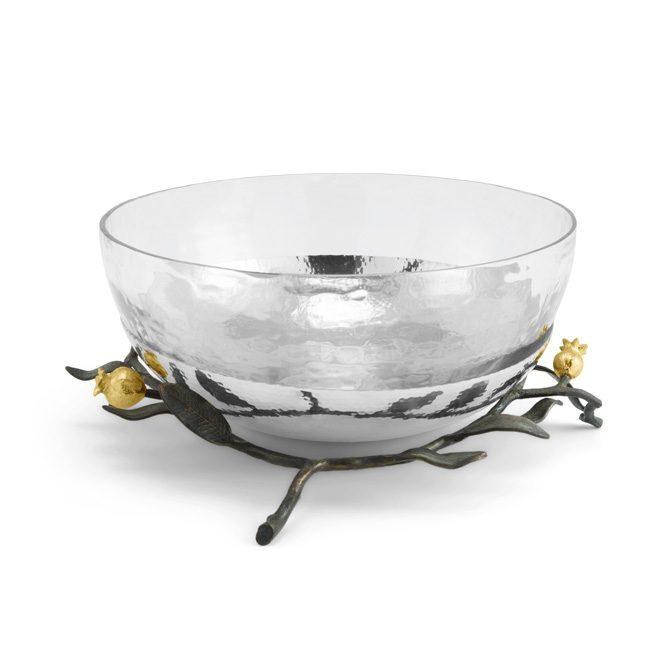 Goldplate 24K Pomegranate Glass Serving Bowl