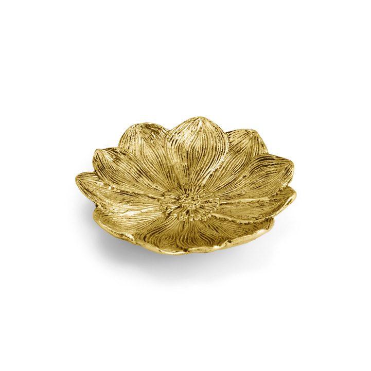 Antique Goldtone Vintage Bloom Centerpiece Bowl