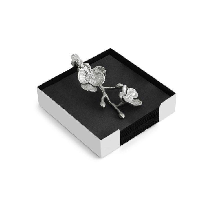 White Orchid Cocktail Napkin Holder