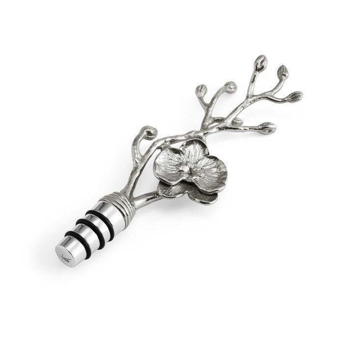 Fabric White Orchid Wine Stopper