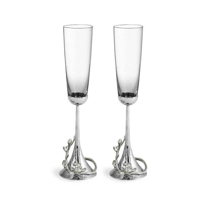 White Orchid Toasting Flutes