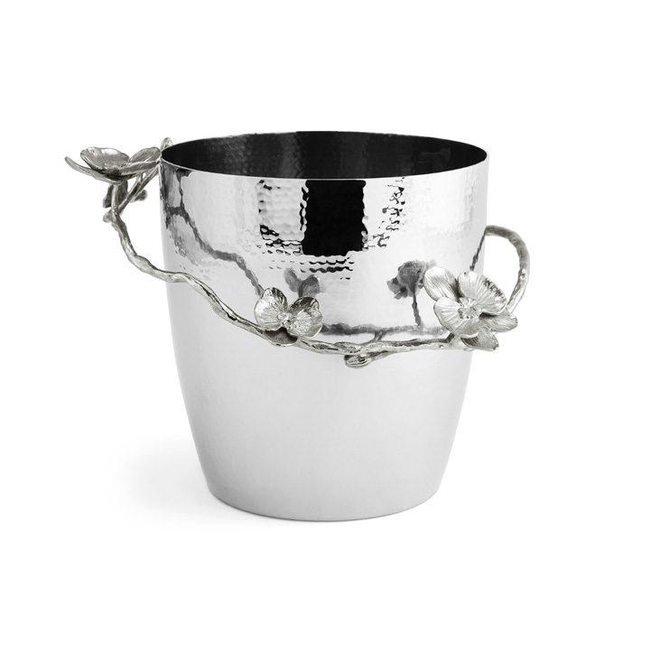 Glass White Orchid Champagne Bucket