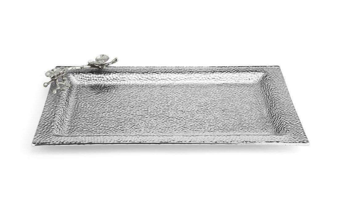 White Orchid Glass Tray