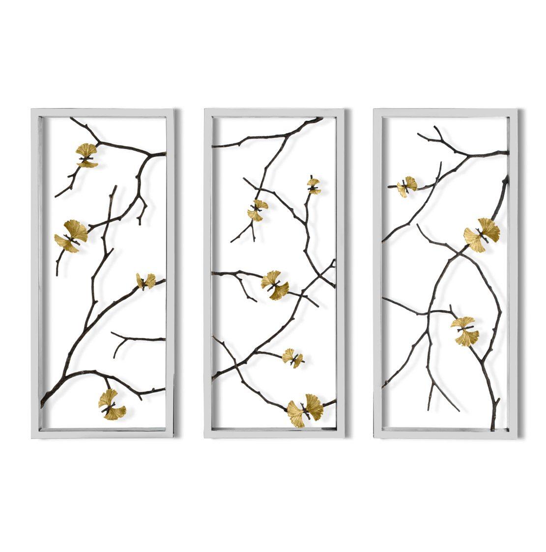 Butterfly Ginkgo Wall Art Panel Set