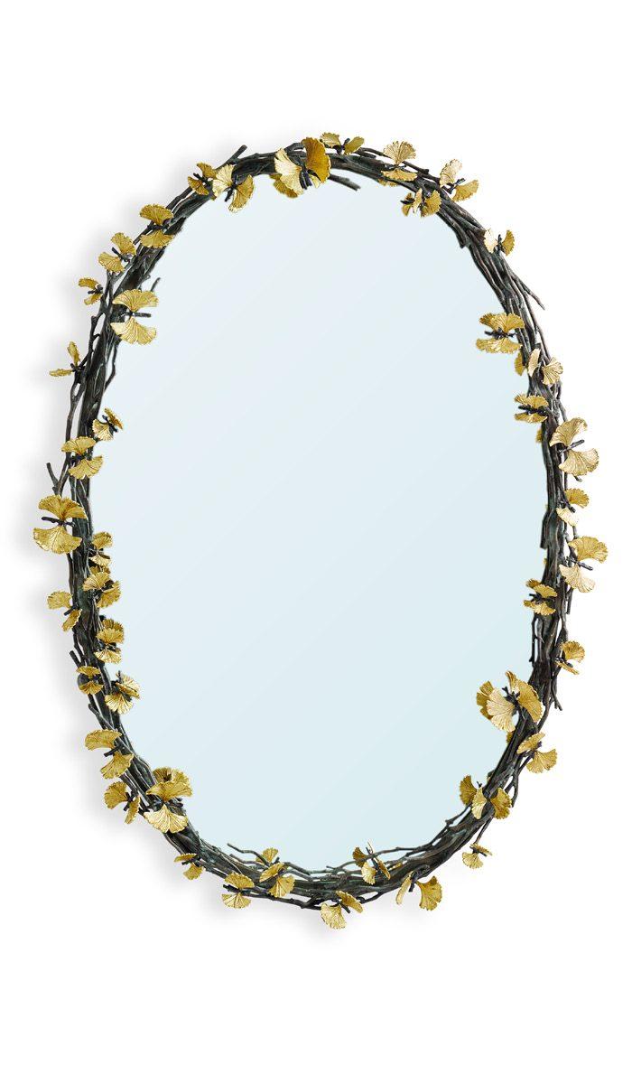 Butterfly Ginkgo Oval Mirror